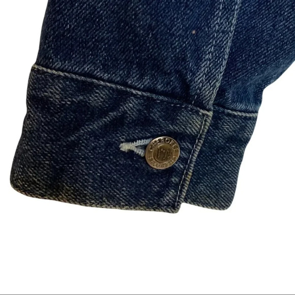 Vintage Cherokee Floral Embroidered Blue Jean Jacket Size Women’s  Large - Picture 6 of 9